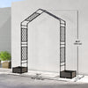 Garden Arch Outdoor Trellis Arbor with 2 Planter Boxes, 90.6