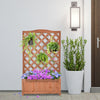Wood Planter with Trellis for Vine Climbing, Raised Garden Bed to Grow Vegetables for Backyard, 28