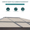 10' x 12' Hardtop Gazebo Canopy with Polycarbonate Roof, Aluminum Frame, Netting, Curtains and Ceiling Hook, Brown
