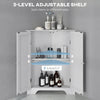 Modern Bathroom Storage Cabinet, Corner Cabinet with Doors, Bathroom Cabinet with Adjustable Shelf and Recessed Door, White