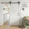 36inx84in Barn Door with 6FT Sliding Door Hardware Kit, Handle, Upgraded Rollers and Floor Guide, Waterproof, White