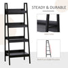 Set of 2, 4 Tier Ladder Shelf Bookcase, Multi-Use Display Rack, Storage Shelving Unit Display Stand, Flower Plant Stand, Home Office Furniture, Black