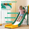 Qaba 7-in-1 Toddler Slide, Kids Slide Climber Playset with Playhouse and Basketball Hoop for 1-4 Years, Yellow