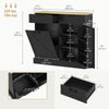 10 Gallon Hidden Garbage Bin Cabinet, Tilt Out Trash Cabinet w/ 2 Drawers, Freestanding Kitchen Island