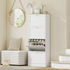 Modern Shoe Storage Cabinet with 4 Flip Drawers and Adjustable Shelves, Shoe Cabinet for 18-24 Pairs of Shoes, White
