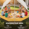 Qaba Wooden Kids Wooden Sandbox with Large Canopy, Outdoor Sand Box with 4 Bench Seats, Bottom Liner for Aged 3-8, Yellow