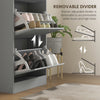 Modern Shoe Storage with 3 Flip Drawers and Adjustable Shelves, Shoe Cabinet Organizer for 12-18 Pairs of Shoes, Grey