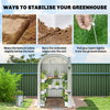 Walk-in Mini Greenhouse with Shelves, Portable Outdoor Greenhouse with Roll-up Door, 123 x 187 x 189 cm, White