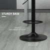 Swivel Barstools Set of 2 Adjustable Bar Stools with Footrest Armrests and PU Leather Back for Dining Room Black, Grey