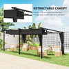 10' x 20' Metal Retractable Pergola Canopy with Sidewalls, Outdoor Gazebo UPF30+ Sun Shade Shelter for Garden, Deck