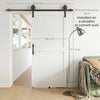 42inx84in Barn Door with 7FT Sliding Door Hardware Kit, Handle, Upgraded Rollers and Floor Guide, Waterproof