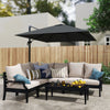8 FT Aluminium Cantilever Patio Umbrella with 360° Rotation, Cross Base, Crank and Tilt for Garden, Patio, Dark Grey
