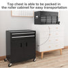 6-Drawer Rolling Tool Chest, 2 in 1 Lockable Storage Cabinet with Hooks, Metal Tool Box for Garage, Workshop, Black