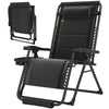 Zero Gravity Chair, Reclining Outdoor Lounger Chair with Cup Holder, 400 LBS Capacity, Black