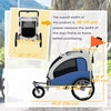 Elite II Dog Bike Trailer 2-In-1 Pet Stroller Cart Bicycle Wagon Cargo Carrier Attachment for Travel with Suspension and Storage Pockets, Light Grey