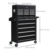 14 Drawer Rolling Tool Chest, Lockable Tool Storage Cabinet with Detachable Top Toolbox, Protective Liner