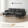 Sectional Sofa, Corduroy U Shaped Couch with Double Chaise and Spring Cushions, 2200lb Capacity