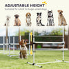 Set of 4 Dog Agility Training Equipment Adjustable Jump Bar Pet Exercise Kit with Carrying Bag (White)