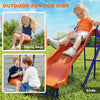 4 in 1 Metal Swing Set with Double Swings, Glider, Slide, Ladder for Backyard, Outdoor, Playground, Multicoloured