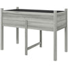 Wooden Raised Planter Box with Drain Holes for Vegetables, Flowers, Outdoor Garden Bed, 45.3x21.7x31.5inch, Grey