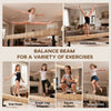 Soozier 7.5ft Adjustable Balance Beam, Gymnastics Beam with Wheels, Gymnastics Equipment for 6+ Years Old Training, Practice, and Professional Home Training, Brown