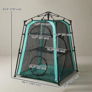 Cat Tent, 3-Tier Portable Pet Tent for Indoor Outdoor, Cat House with Multi-Door, Carry Bag, Breathable Mesh