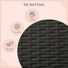 Elevated Rattan Dog House Outdoor with Canopy, Wicker Dog Bed with Water-Resistant Cushion, for Small and Medium Dogs Cream White