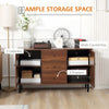 Kitchen Storage Sideboard, Buffet Cabinet with 2 Cupboard, 3 Drawers and Adjustable Shelves for Living Room Rustic Brown