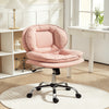 Criss Cross Chair, Swivel Wide Office Chair with Leathaire Upholstery, Tilting, No Arm, Pink