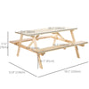 Wood Picnic Table, Camping Table and Bench Set with Umbrella Hole for Outdoor, Garden, Patio, Backyard