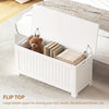 Large Storage Box Storage Trunk Cabinet Container with Lid and 2 Safety Hinges, White