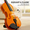 4/4 Full Size Violin, Wood Acoustic Violin Set for Beginners, Adults, with Case, Rosin, Shoulder Rest, Brown