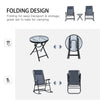 3pc Patio Rocking Chair Set, Folding Outdoor Rocking Chairs and Table Bistro Set w/ Breathable Mesh Seat & Backrest, Headrest for Park, Backyard, Garden, Grey