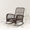 Outdoor Wicker Rattan Rocking Chair Set of 2, Patio Rocker with Thick Cushions for Garden Backyard Porch, Grey