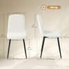 Dining Chairs Set of 4, Upholstered Dining Room Chairs with Steel Legs, Modern Kitchen Chair for Dining Room, Cream White