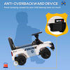 Kids Ride On Sliding Car with Hidden Under Seat Storage, Ride On Police Car for Toddler with Megaphone, Anti Dumping Device, Removable Backrest, Foot-to-Floor Design, White