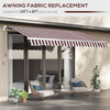 9' x 8' Outdoor Sunshade Canopy Awning Cover, Retractable Awning Fabric Replacement, UV Protection, Red and White