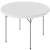 4ft Plastic Folding Picnic Table, Camping Table with Anti-Slip Foot Pads, Indoor Outdoor for Beach, BBQ, White