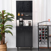 Modern Kitchen Buffet with Hutch Wooden Storage Cupboard with Microwave Counter 2 Cabinet and Drawer for Dining Room Living Room