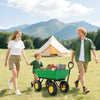 Garden Dump Cart Heavy Duty 440lbs Wagon with Steel Frame and 10'' Pneumatic Tires, Green