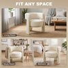Upholstered Armchair, Sherpa Accent Chair with Lumbar Pillow, Padded Armrests and Thick Cushion, Cream White