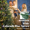 6ft Prelit Christmas Tree, Colorado Blue Spruce, Easy Plug, Hinged Xmas Tree with Warm White & Multi-Colour LEDs
