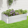 Galvanized Raised Garden Bed, Steel Outdoor Planters with Reinforced Rods, 71'' x 35'' x 23'', Silver