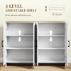 Modern Sideboard Buffet Cabinet, Modern Kitchen Storage Cabinet with 4 Doors Adjustable Shelves, for Dining Room, White