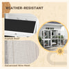 Catio Outdoor, Elevated Design, with Wheels, Resting Box, Water-Resistant, Multi Platforms, White & Grey