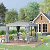 10' x 10' 2-Tier Outdoor Gazebo Canopy Tent with Zippered Mesh Sidewalls, Aluminum Frame for Patio, Backyard