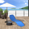 Folding Outdoor Lounge Chair, Portable Reclining Beach Lounger with Breathable Mesh Fabric, Sun Lounge Bed Camping Cot for Patio, Garden, Poolside, Blue