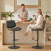 Bar Stools Set of 2, Swivel Counter Height Barstools with Back, Adjustable Height, Black