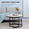 Nesting Coffee Tables Set of 2, Round Coffee Table with Metal Frame, Living Room Tables