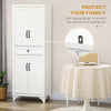 Freestanding Storage Cabinet, Kitchen Pantry Cabinet with 2 Shelves, 4 Doors for Dining Room